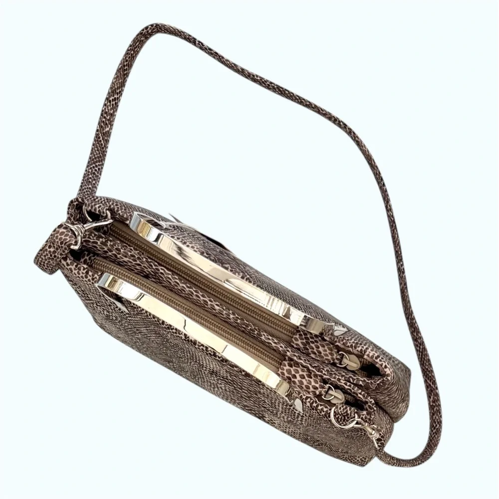 JC & CO Milano Small Snakeskin Print Bag with Crossbody Strap - Picture 5 of 8